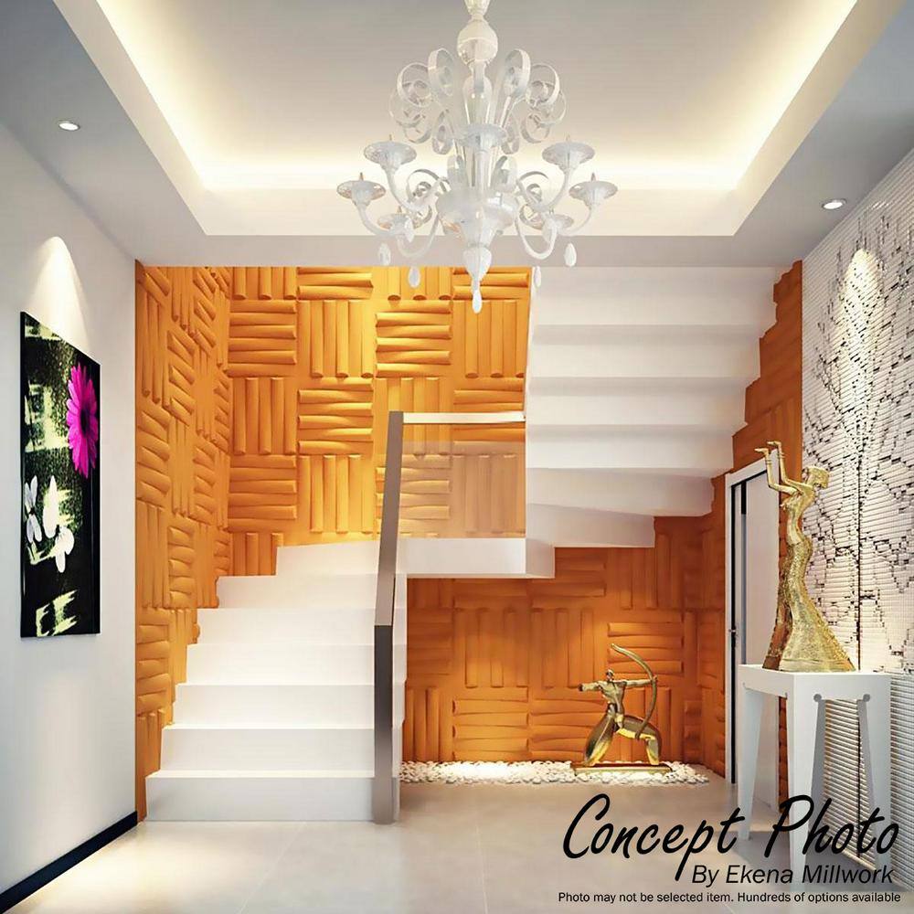 White Textured 3D PVC Decorative Wall Panel