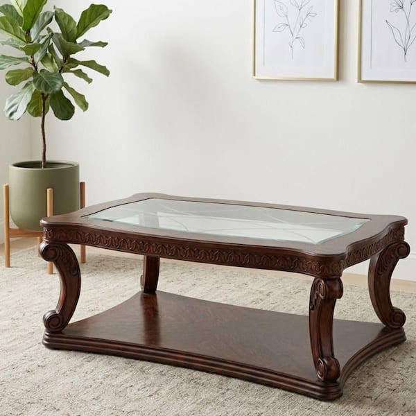 Zosia 52 in. Dark Oak Rectangle Glass...