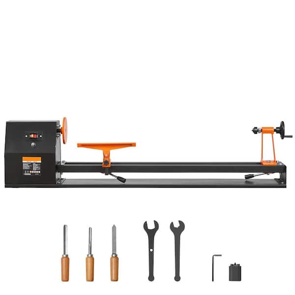 SKYSHALO Tabletop Wood Lathe, Dimensions 14 in. x 40 in. 0.5HP 370-Watt 18 in. Features Variable Speeds 885/1245/1715/2425 RPM