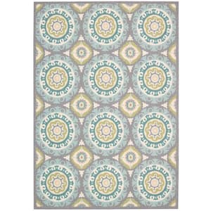 Sun N' Shade Jade 2 ft. x 4 ft. Medallions Contemporary Indoor/Outdoor Area Rug