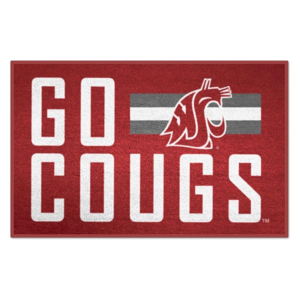 FANMATS Washington State University Red 2 ft. x 3 ft. Slogan Starter Mat Accent Rug