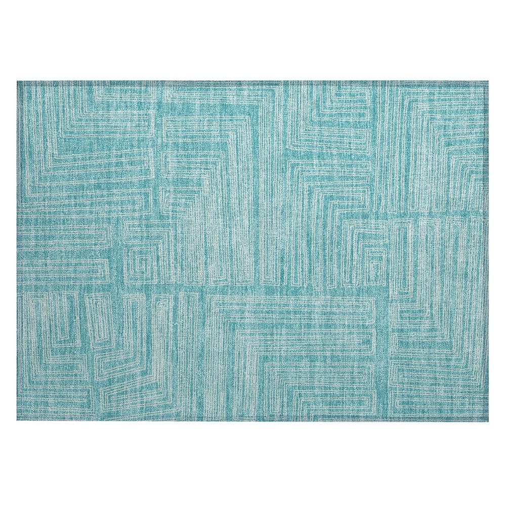 Chantille Machine Washable Indoor/Outdoor Abstract ACN1045 Turquoise 1 ft. 8 in. x 2 ft. 6 in. Area Rug price history on PriceWatchPro