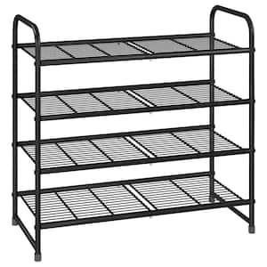 24.4 in. H 18-Pair Brown Metal Shoe Rack shoes-618 - The Home Depot
