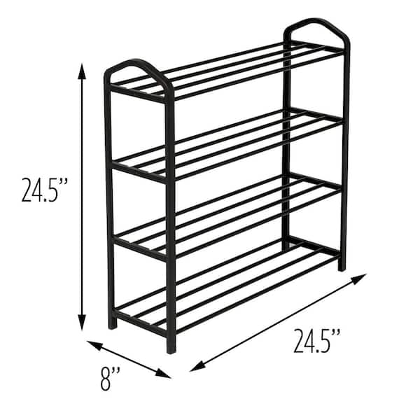 Honey Can Do 3 Shelf Steel Shoe Rack Matte White