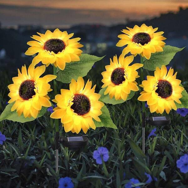 Plastic Solar Sunflower Garden Stake 2-Pack Z225641076222-2 - The