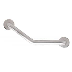 16 in. x 16 in. Boomerang Shaped Grab Bar in Satin Peened