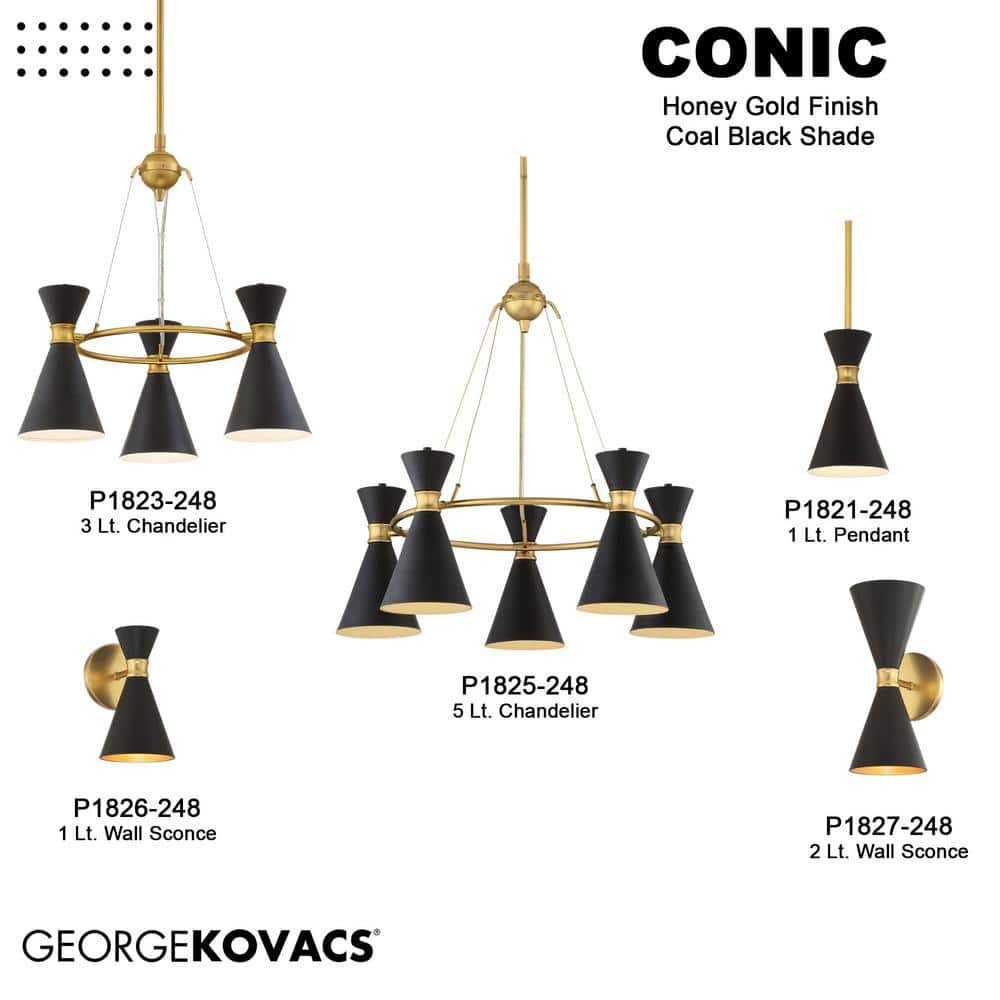 Honey Gold and Matte Black Mini Pendant Light
