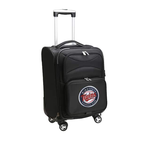 Denco MLB Minnesota Twins 21 in. Black Carry-On Spinner Softside Suitcase