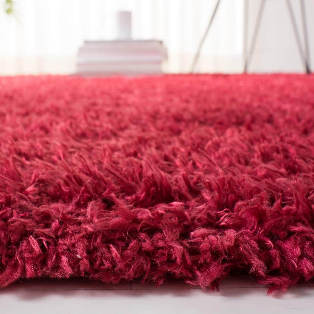 Madrid Red Shag 4' x 6' Synthetic Area Rug