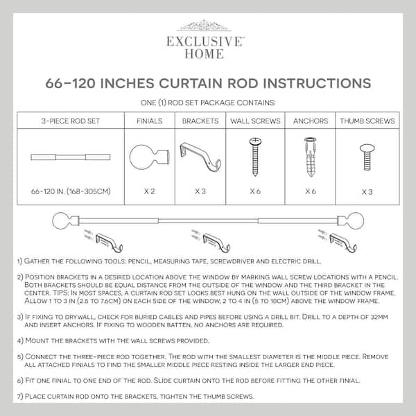 Exclusive Home Eleanor 66 In 120 Adjule 1 Single Curtain Rod Kit Gold
