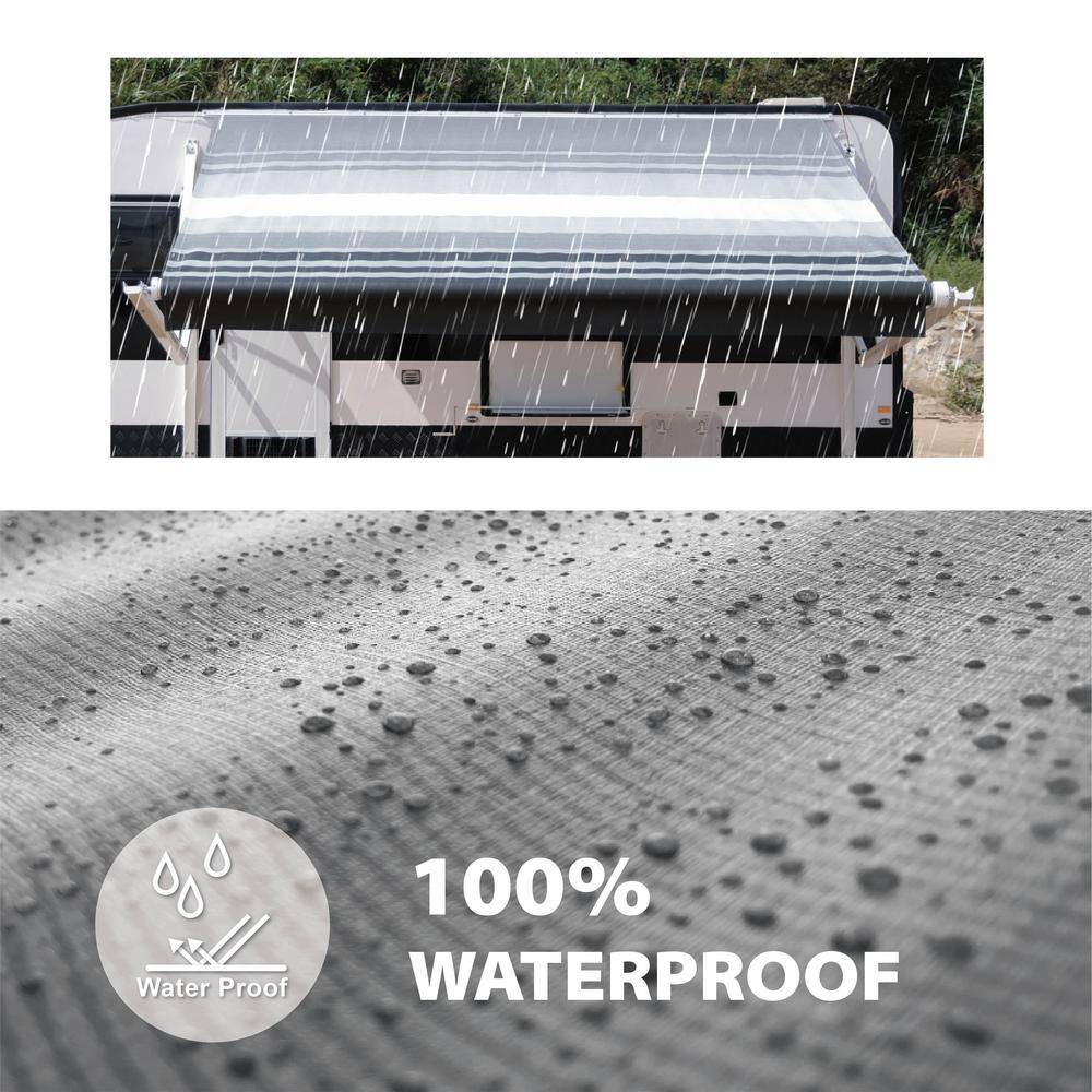ALEKO Grey 16x8 ft Retractable Waterproof Vinyl Patio Awning
