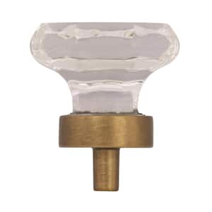 Traditional Classics 1-5/16 in (33 mm) Diameter Clear/Gilded Bronze Geometric Cabinet Knob