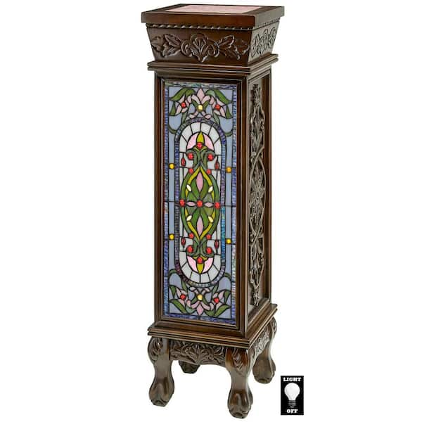 Design Toscano Baldwin Beaux-Arts 10 in. Multi-Colored Standard Square Top Marble Pedestal