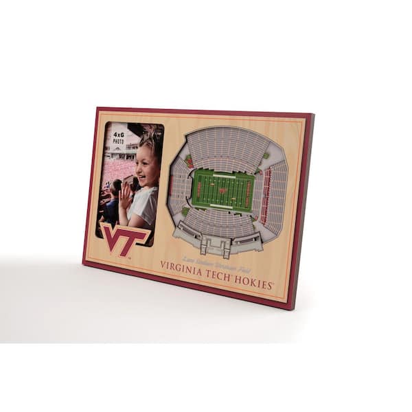 YouTheFan NCAA Virginia Tech Hokies Team Colored 3D StadiumView with 4 in. x 6 in. Picture Frame