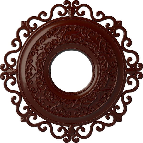 Ekena Millwork 1-3/4" x 22" x 22" Polyurethane Orrington Ceiling Medallion, Brushed Mahogany