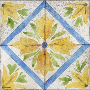 Green, Yellow, and Blue R49 4 in. x 4 in. Vinyl Peel and Stick Tile (24-Tiles, 2.67 sq. ft. / pack)