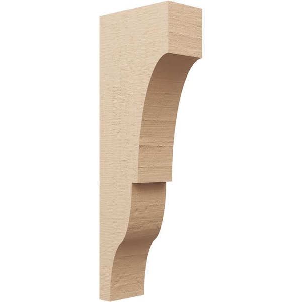 Ekena Millwork 6 in. x 36 in. x 12 in. Thin Asheboro Rough Cedar Woodgrain TimberThane Corbel, Primed Tan