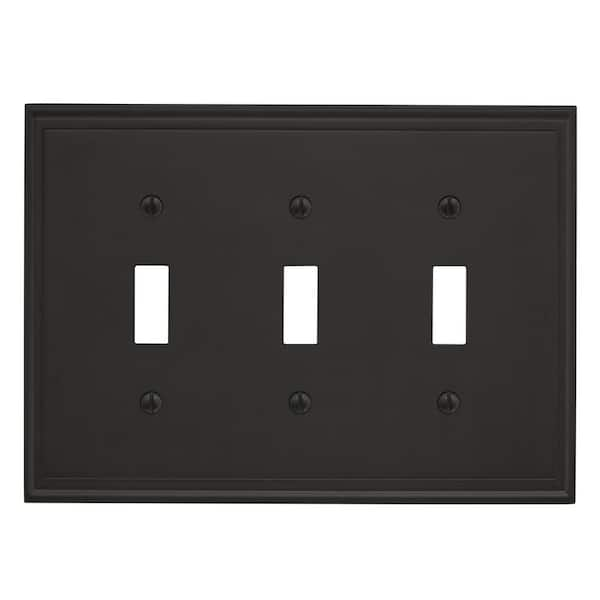 Amerock Black 3-Gang 3-Toggle Wall Plate (1-Pack) BP36516BBR - The Home ...