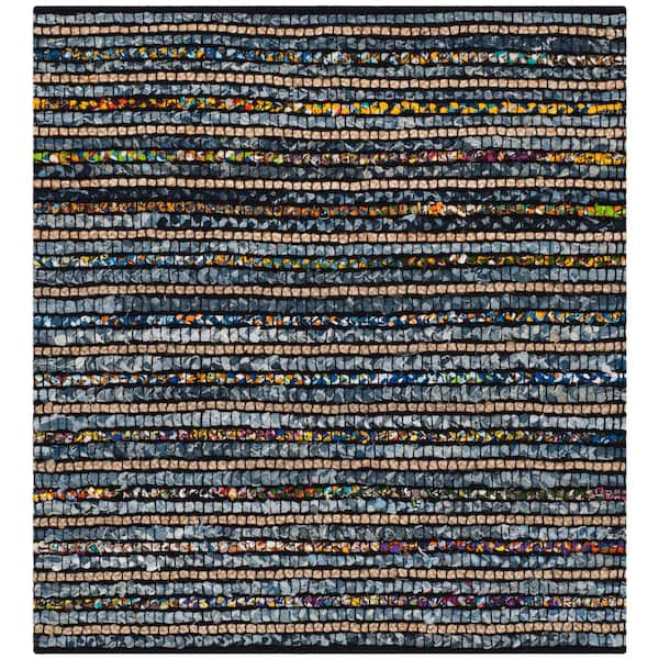 SAFAVIEH Cape Cod Multi/Natural 4 ft. x 4 ft. Square Striped Area Rug