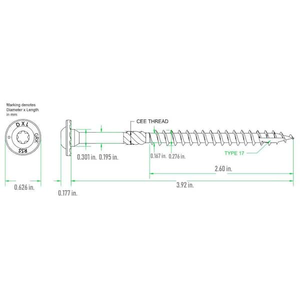 5/16 in. x 4 in. Star Drive Round Head Rugged Structural Wood Screw (45-Piece per-Pack)