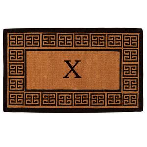 The Grecian Extra-Thick 36 in. x 72 in. Monogram x Door Mat