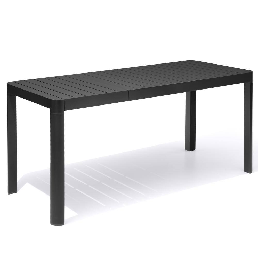 46.1-63.8 in. Black Rectangular Aluminum Patio Expandable Table Outdoor Dining Table with Extension price history on PriceWatchPro
