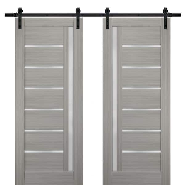 SARTODOORS Closet Sliding Doors 60 x 96, Gray