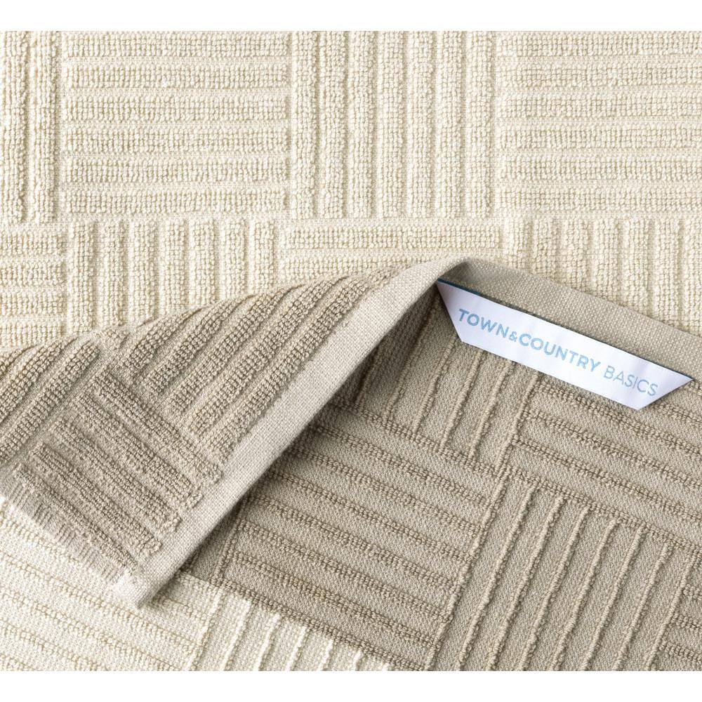 Gray Basketweave Terry Cotton Kitchen Towel Set, 16" x 28"