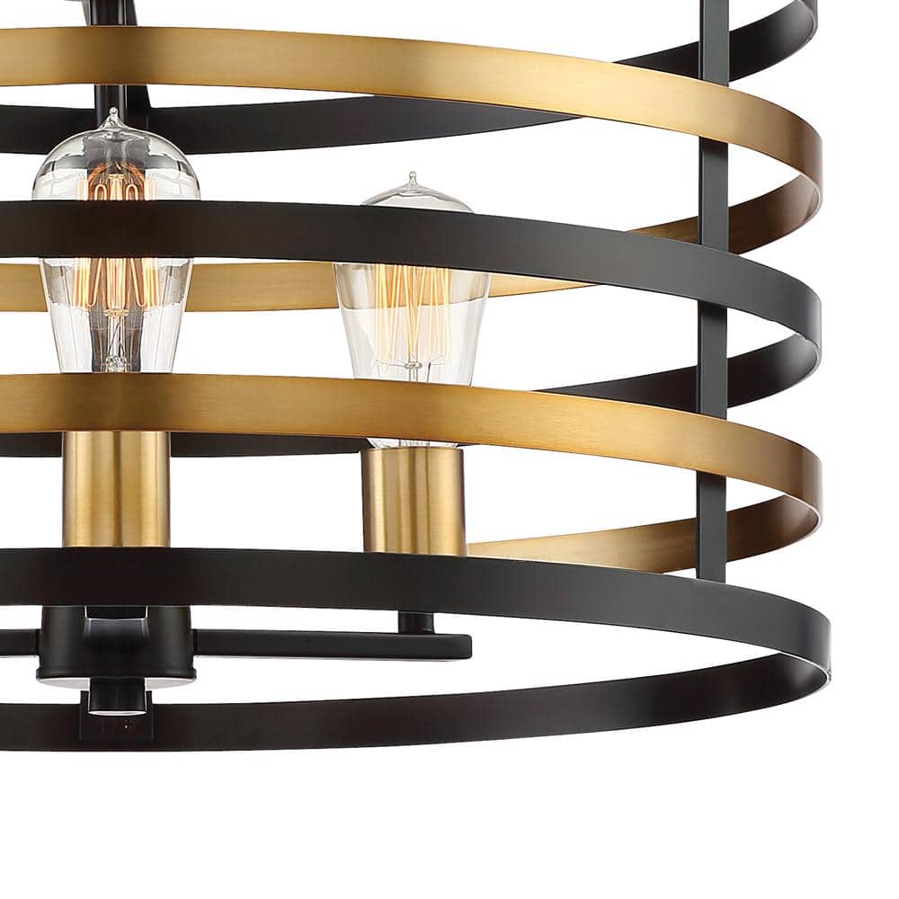 Mya Contemporary Drum Pendant Light in Antique Bronze