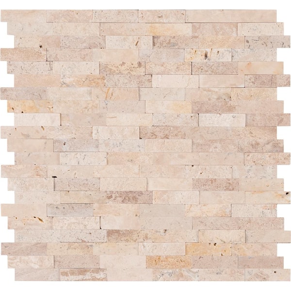 MSI Roman Beige Splitface Peel and Stick 12 in. x 12 in. Textured Travertine Patterned Look Wall Tile (15 sq. ft./Case)