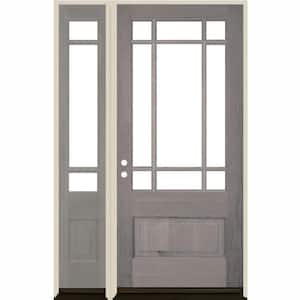 50 in. x 80 in. Contemporary RH 3/4 Lite Clear Glass Grey Stain Douglas Fir Prehung Front Door with LSL