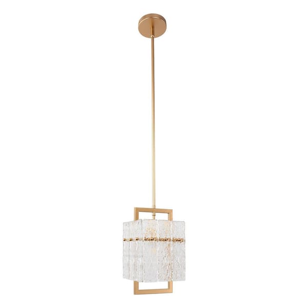 1-Light Gold Metal Pendant Light with Glass Shade E12 Socket Modern Hanging Fixture No Light Bulb Included