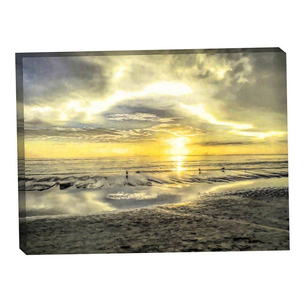 Lemon Yellow Sunset by Grotto Studios 1-Piece Unframed Graphic Print Abstract Poster Art Print 24 in. x 18 in. price history on PriceWatchPro