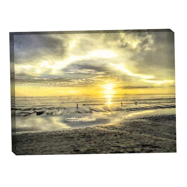 VENICE BEACH Collections Lemon Yellow Sunset by Grotto Studios 1-Piece Unframed Graphic Print Abstract Poster Art Print 24 in. x 18 in.