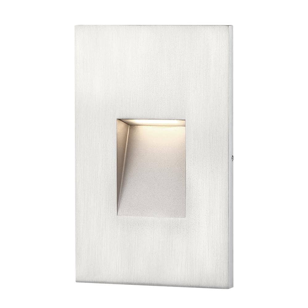 Brushed Nickel Vertical Recessed LED Step Light