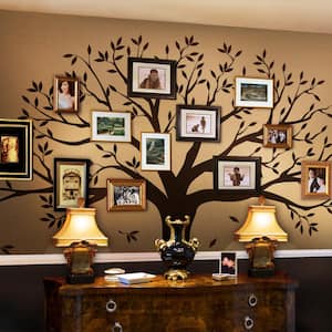 Family Tree Wall Decal Tree Wall Decal for Picture Frames in Chestnut Brown Standard Size