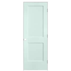 28 in. x 80 in. 2-Panel Logan Left-Hand Hollow Core Sea Glass Molded Composite Single Prehung Interior Door