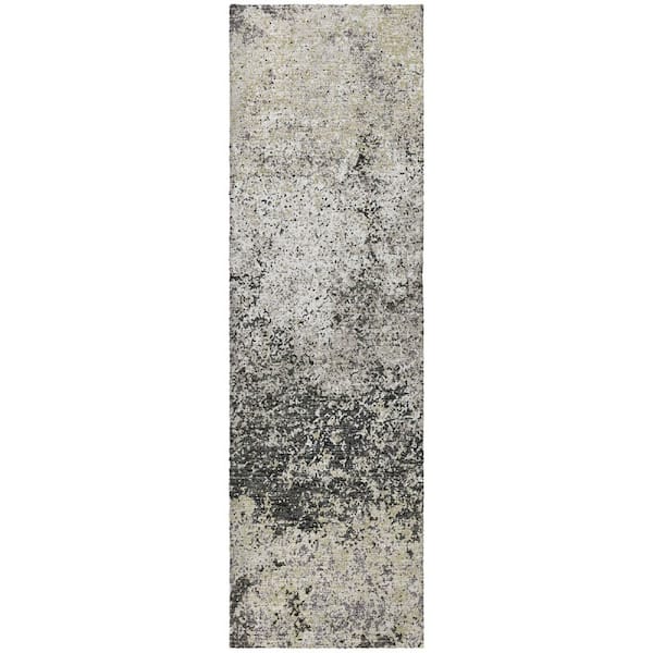 Dream Shag Premium Machine Washable Abstract ADS36 Gray 2 ft. x 7 ft. Runner Rug