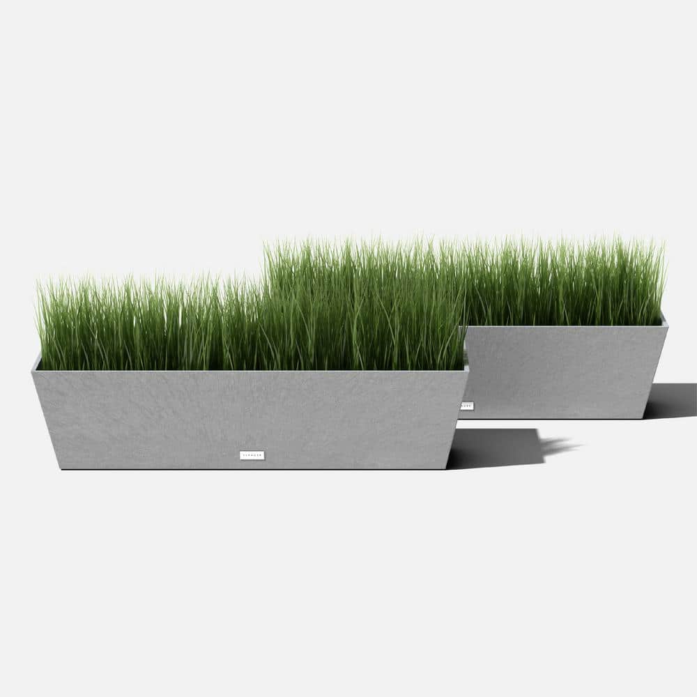 Gray 36" Recycled Plastic Outdoor Window Box Planter Set