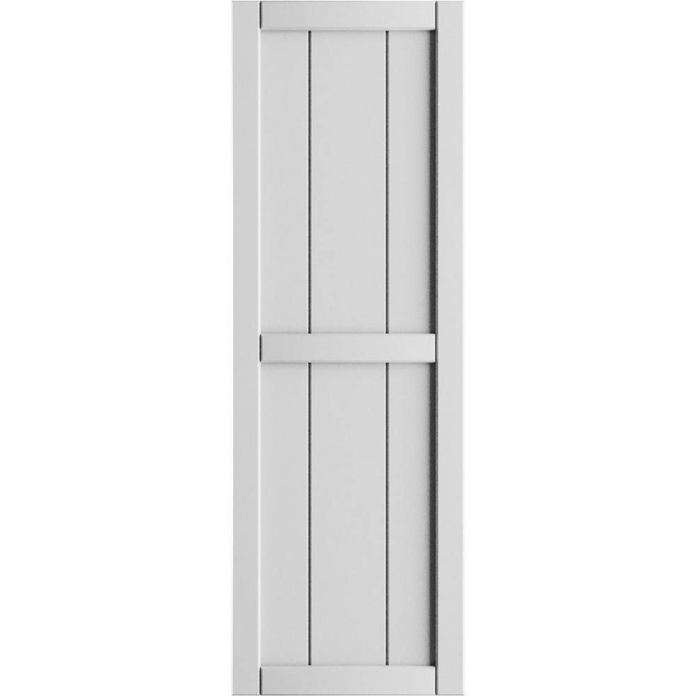 Unfinished White PVC Board-n-Batten Shutters, 16 1/8"W x 80"H