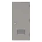 36 in. x 80 in. Firerated Left-Hand Louver Steel Prehung Commercial Door with Welded Frame
