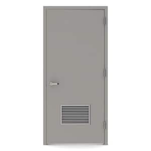 36 in. x 80 in. Firerated Left-Hand Louver Steel Prehung Commercial Door with Welded Frame