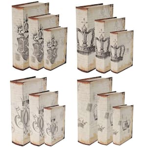 13 in. x 3 in. Decorative Book Boxes (12-Pack)