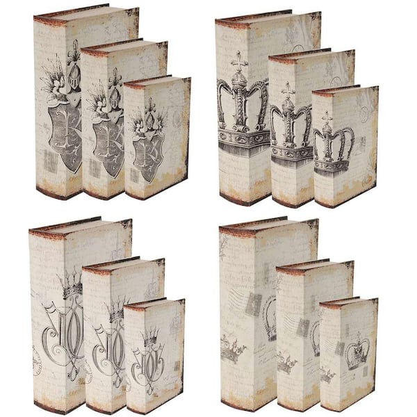A & B Home 13 in. x 3 in. Decorative Book Boxes (12-Pack)
