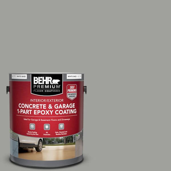 BEHR PREMIUM 1 gal. #MQ6-22 Gateway Gray Self-Priming 1-Part Epoxy Satin Interior/Exterior Concrete and Garage Floor Paint