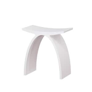 16.5 in. W x 9.1 in. D x 17.1 in. H Solid Surface Shower Stool Waterproof Resin Shower Seat in Matte White