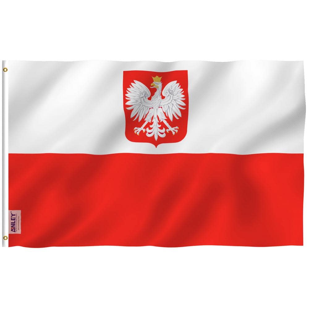 Fly Breeze 3 ft. x 5 ft. Polyester Poland State Ensign Flag 2-Sided Flags B