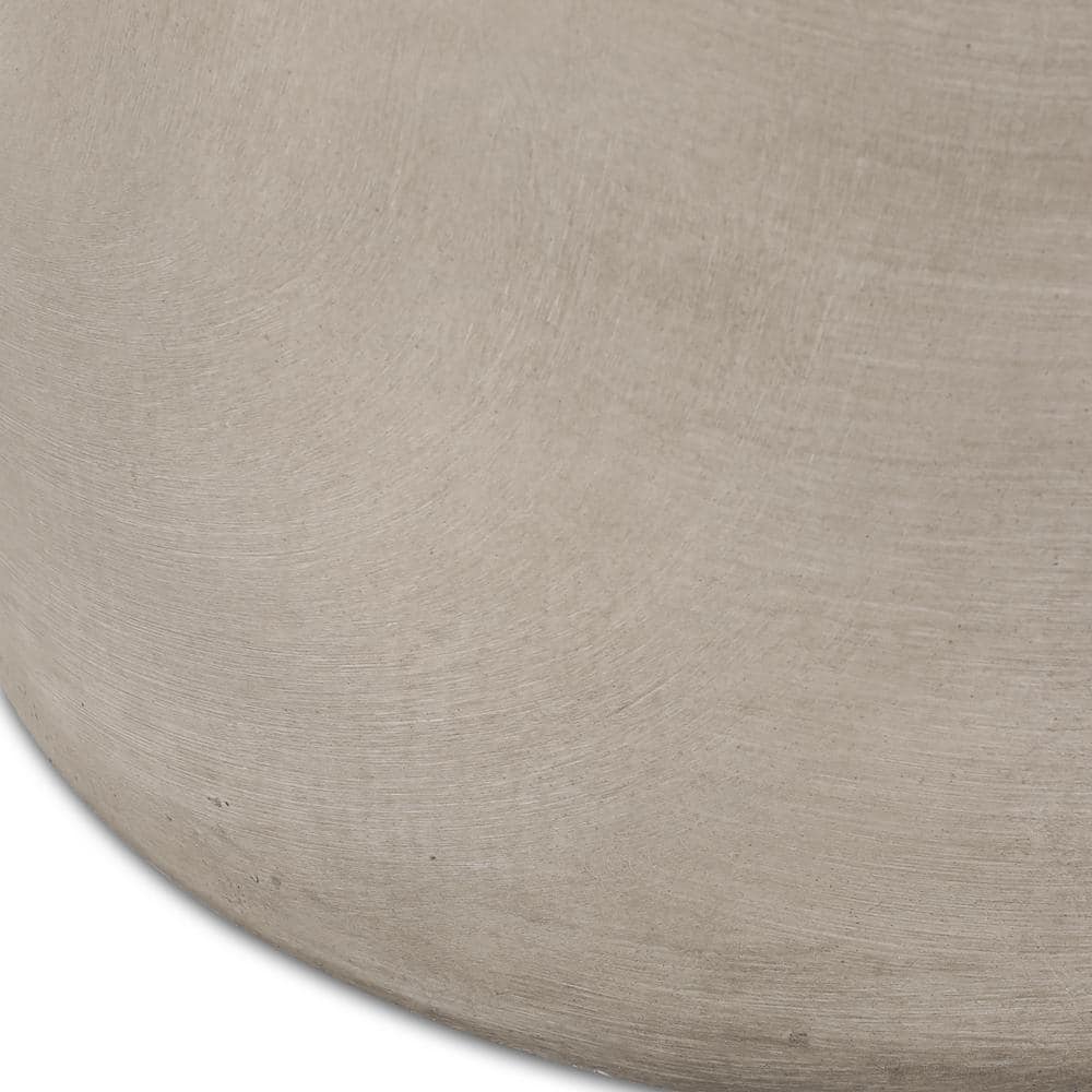 Light Gray Round Concrete Outdoor Accent Table