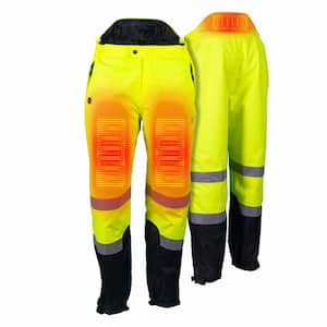 High Visibility Heated Waterproof Pants with 7.4-Volt Rechargeable Lithium-Ion Battery Included