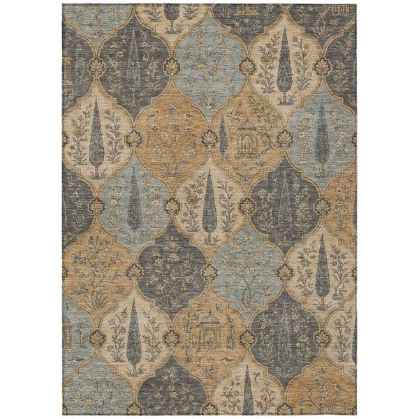 Chantille Machine Washable Indoor/Outdoor Abstract ACN3018 Gray 8 ft. x 10 ft. Area Rug